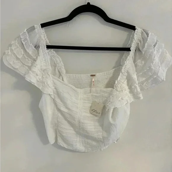 Free People Thank You Very Sweetly Top in White NWT - Picture 4 of 5